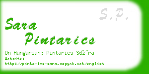 sara pintarics business card